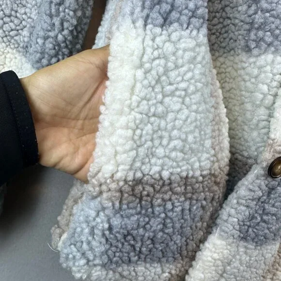 MAC Tools Plaid Sherpa Shacket Mens Medium Workwear Camping Outdoors Cabin - Picture 9 of 15